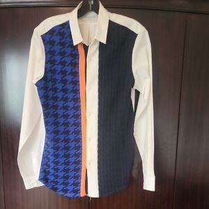 TOMORROWLAND Blue and Orange Patterned Shirt